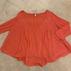 Free People We the Free Swing Red Orange T-shirt
